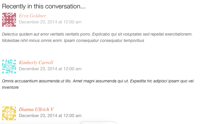 Screenshot of Postmatic email comment notification