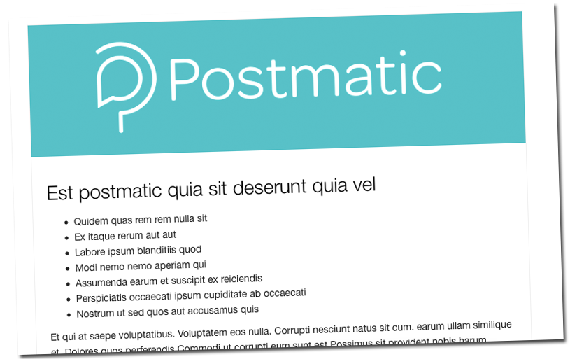 Screenshot of full width Postmatic email header