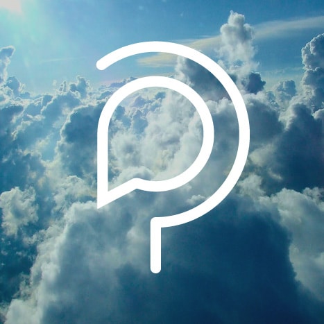 Postmatic logo with clouds