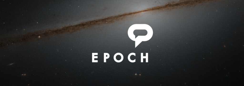 Epoch logo in outer space